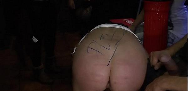  Euro slave pussy and ass banged in club